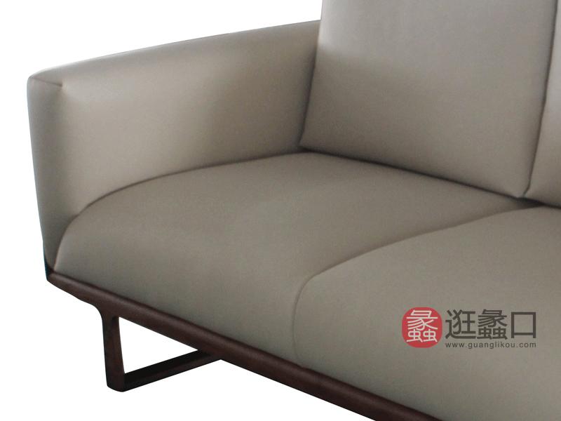 欧宝北境家具北欧客厅沙发黑胡桃实木沙发DK-813两人位沙发