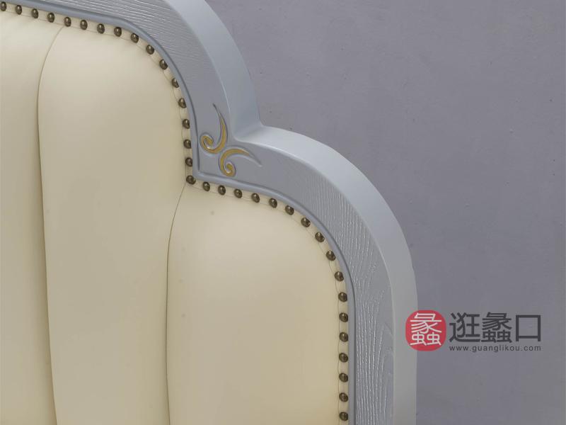 兰迪家具美式卧室床实木双人床时尚简约美式床8862床