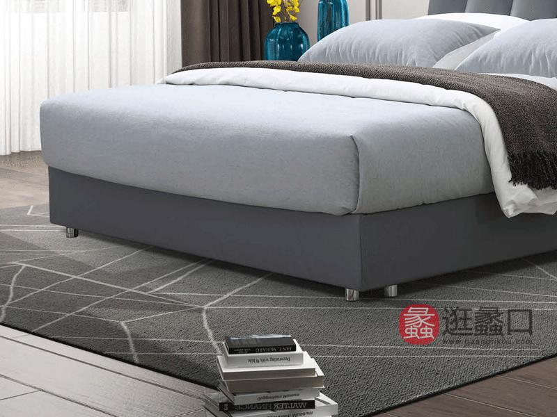 大城小爱家具现代卧室床甩纹牛皮床C-276-1#