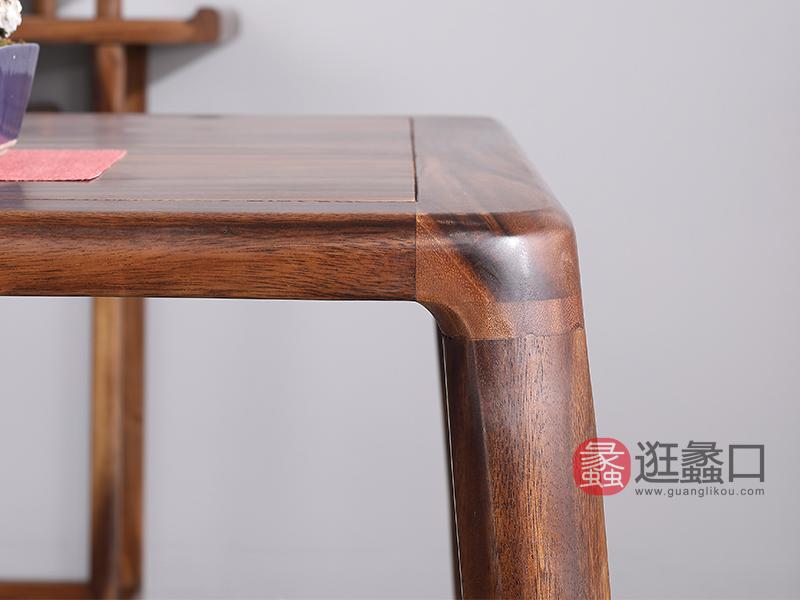 东方韵家具新中式书房茶台茶桌胡桃木家具简约新中式茶桌3