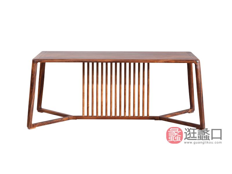 东方韵家具新中式书房茶台茶桌胡桃木家具简约新中式茶桌3