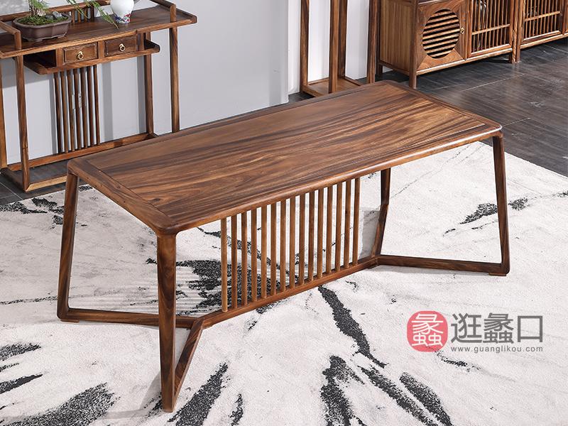 东方韵家具新中式书房茶台茶桌胡桃木家具简约新中式茶桌3