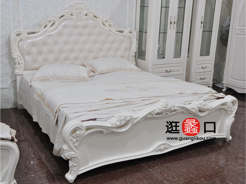 玫瑰香醇白色欧式双人大床