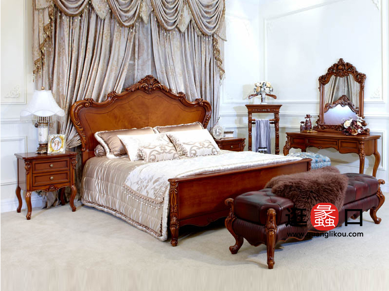 拉斯柏菲家具新古典卧室床