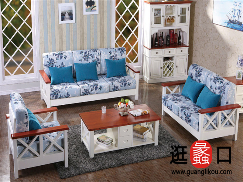 奥克苏家具地中海客厅 沙发+茶几