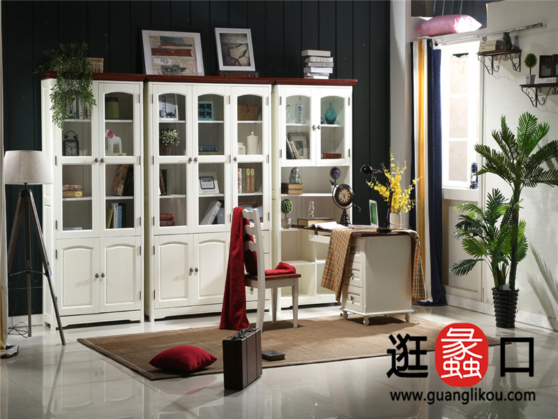 奥克苏家具地中海书房 书柜+书桌椅 奥克苏家具地中海书房 书柜+书桌椅