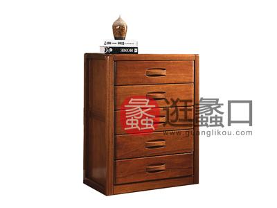 蠡口家具城益香阁家具 中式卧室胡桃木实木五斗柜HT-06