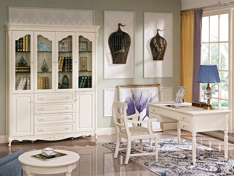 君诺家居·斯曼克家具欧式简欧 书房桦木书桌椅/书柜/书椅/学习桌