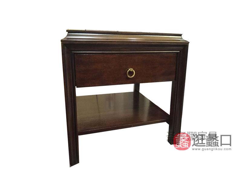 健辉家居·圣多娜轻奢家具美式卧室桃花心木实木床头柜SDN007