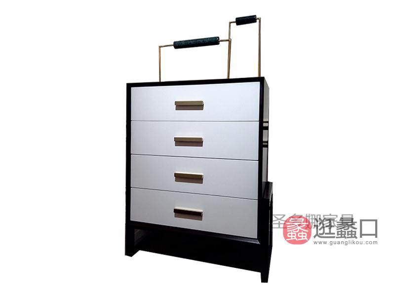 健辉家居·圣多娜轻奢家具美式简约餐厅桃花芯木实木餐边柜SDN015
