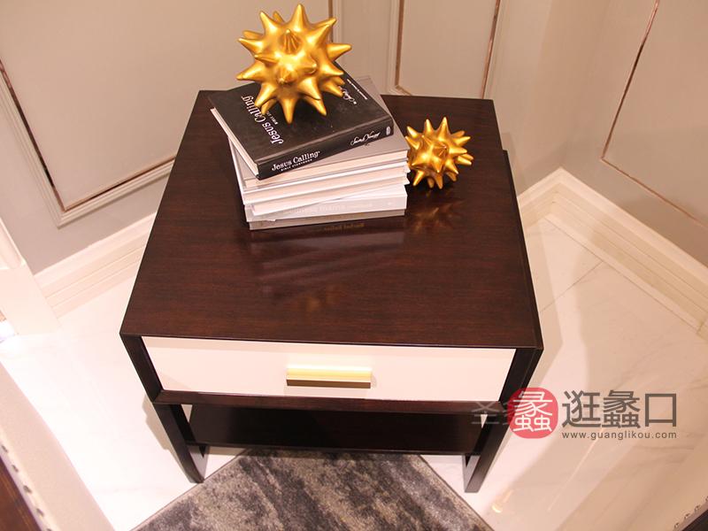 健辉家居·圣多娜轻奢家具美式客厅桃花芯木实木角几SDN039
