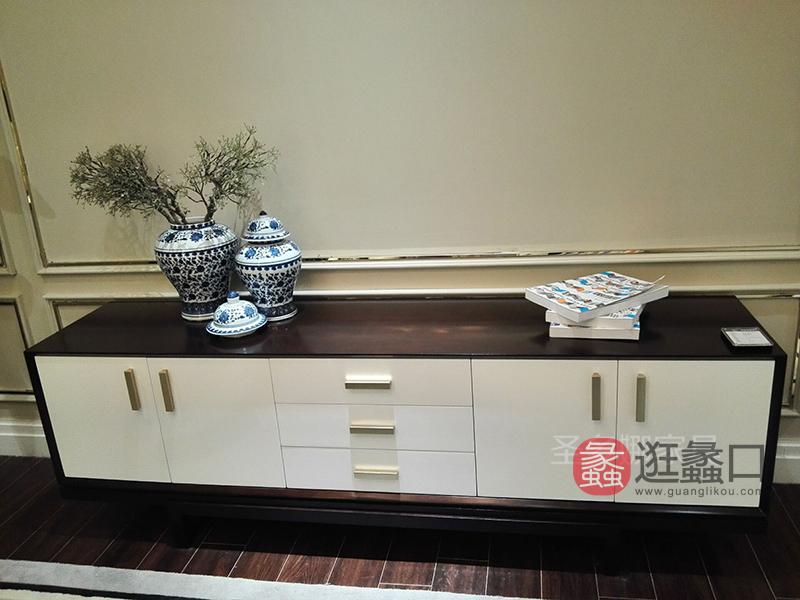 健辉家居·圣多娜轻奢家具美式轻奢客厅桃花芯木实木简约电视柜SDN044