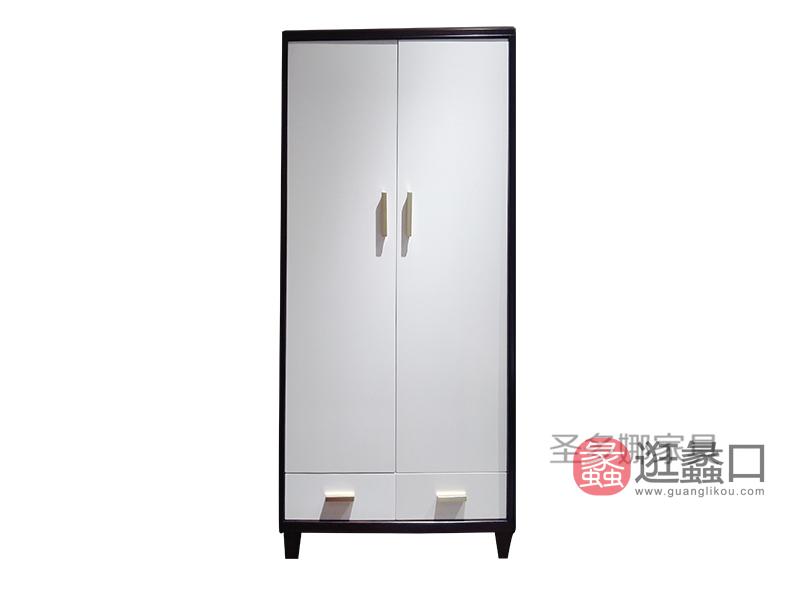 健辉家居·圣多娜轻奢家具美式卧室桃花心木实木双门衣柜SDN058