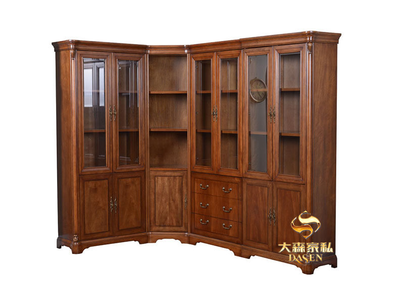 大森家私家具简欧书房德国红榉木组合书柜角柜/ 中柜/右边柜/左边柜 大森家私家具简欧书房德国红榉木组合书柜角柜/ 中柜/右边柜/左边柜