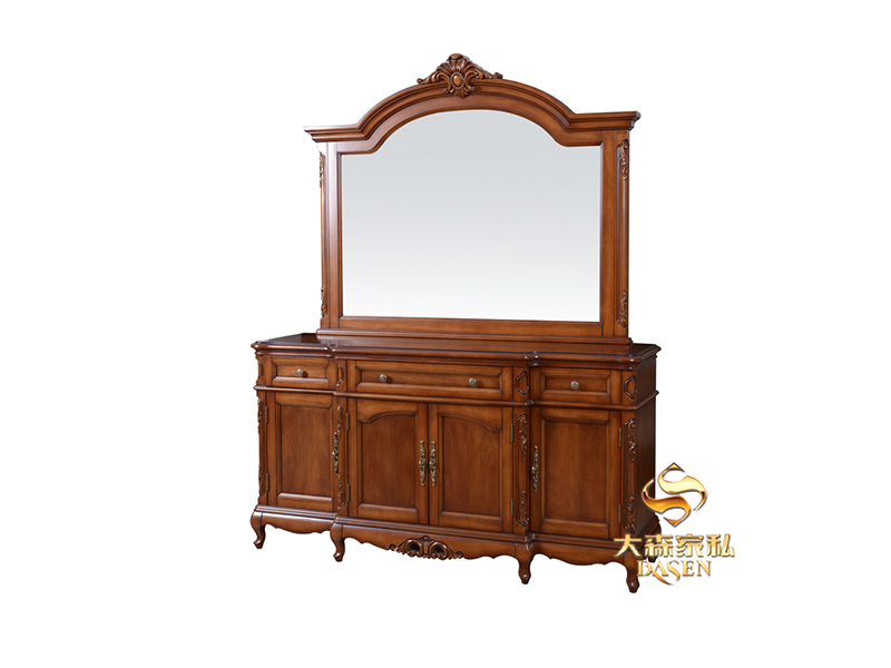 大森家私家具简欧美式餐厅红榉木实木D08-C#餐边镜 