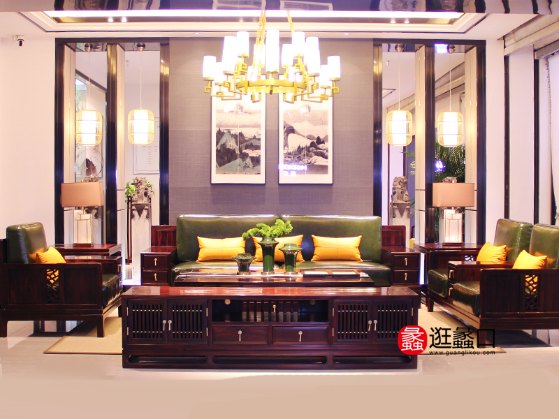 观山雅院家具新中式/黑酸枝客厅红木实木双人位/单人位/三人位沙发组合/茶几