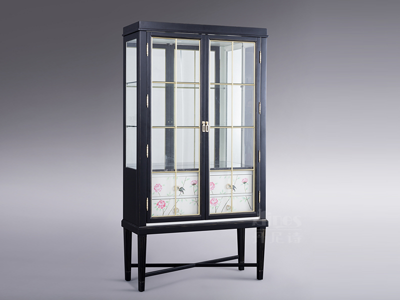 【君诺家居·丹尼诗家具】轻奢客厅实木桃花芯木酒柜/展示柜/置物柜/装饰柜