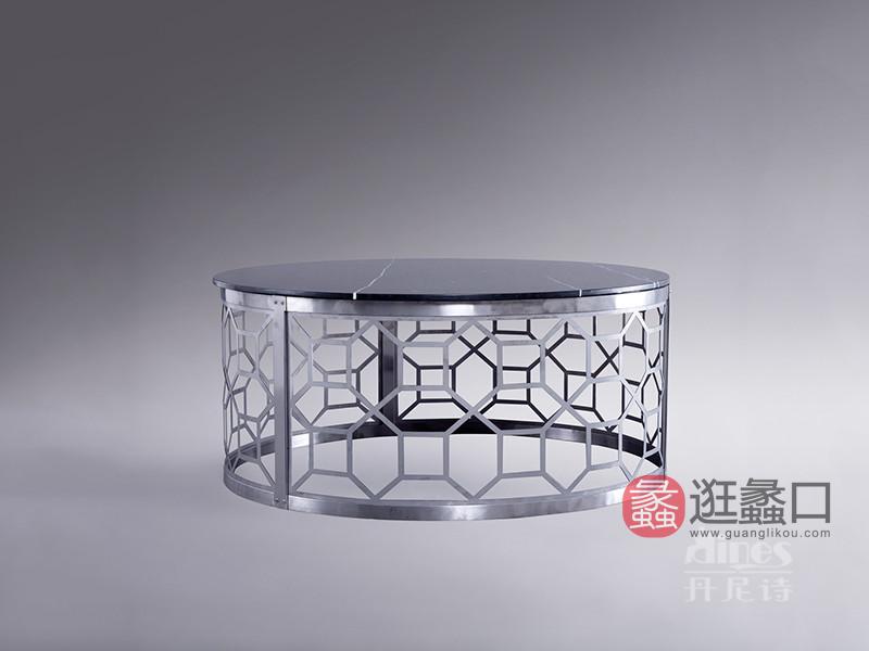 君诺家居·丹尼诗·莱克家具轻奢客厅桃花芯木实木铁艺艺术镂空茶边几/茶几A-2229A大圆几