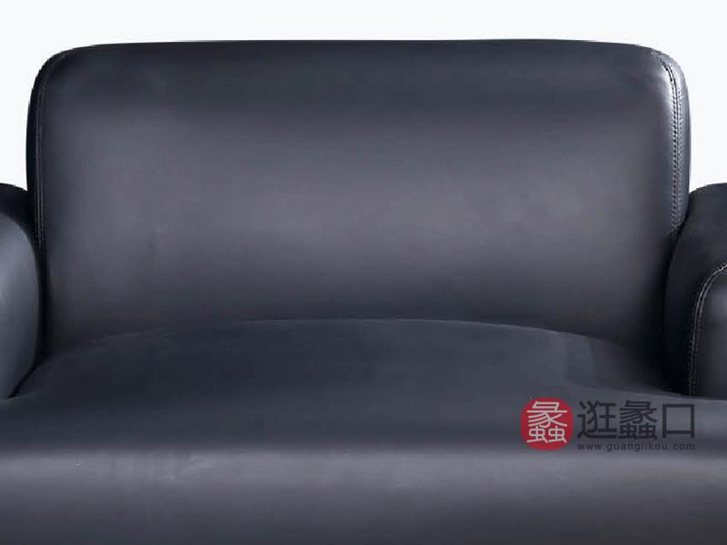 欧宝北境家具北欧客厅沙发北欧黑胡桃单人位皮沙发YK-805单人沙发
