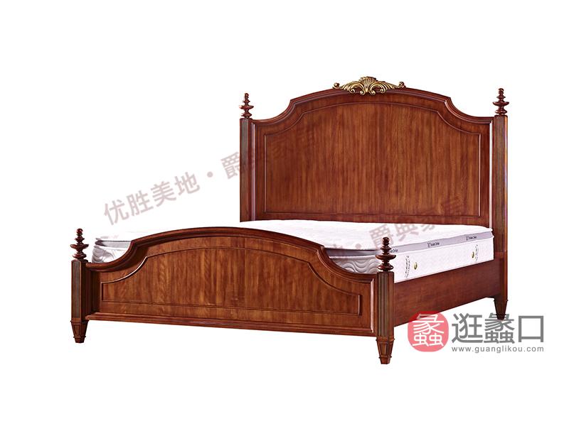优胜美地家具·爵典家居美式卧室实木双人大床/婚床YS06-1A