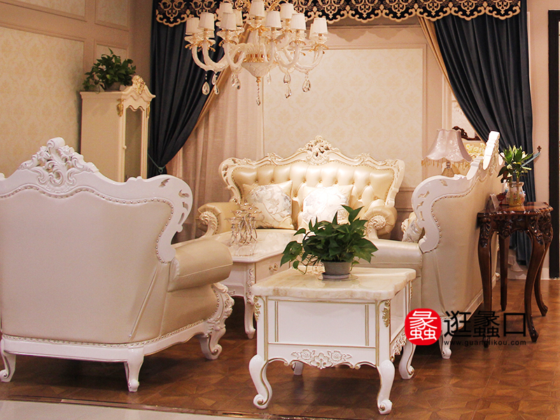 欧汇亚家具欧式客厅皮艺双人位/三人位/单人位沙发组合/茶几 欧汇亚家具欧式客厅皮艺双人位/三人位/单人位沙发组合/茶几