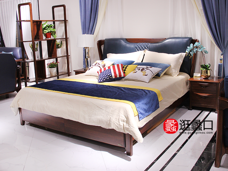 兴业美森·金麦莎轻奢系列轻奢卧室双人床/床头柜/婚床 兴业美森·金麦莎轻奢系列轻奢卧室双人床/床头柜/婚床