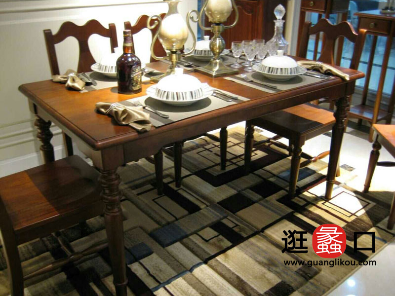 雅苏格兰 美式风格 餐厅家具 桃花芯木 纯实木餐台 雅苏格兰 美式风格 餐厅家具 桃花芯木 纯实木餐台
