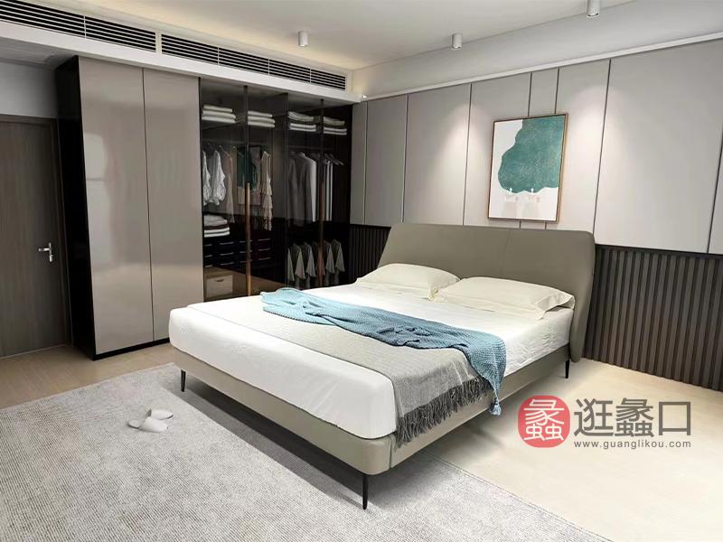 蠡口家具城欧宝朗驰家具工厂直营店科技皮意式极简卧室床1215