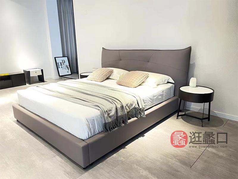 蠡口家具城欧宝朗驰家具工厂直营店科技皮意式极简卧室床1219