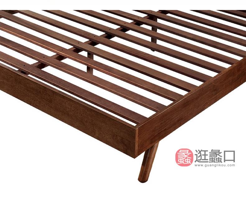 杩吉家具·工厂直营店进口橡胶木卧室床1027布背床