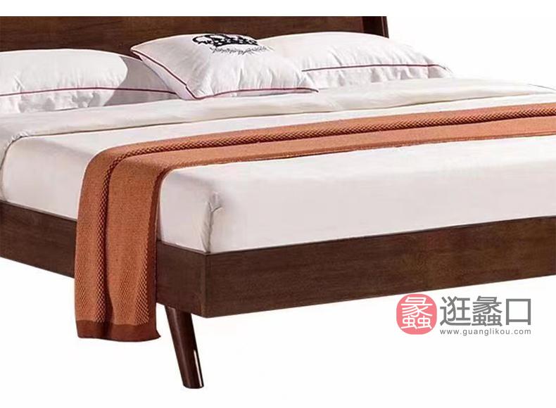 杩吉家具·工厂直营店进口橡胶木卧室床1057木背床