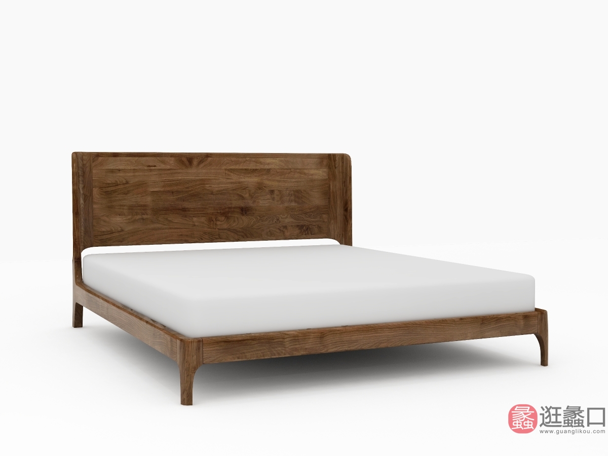 蠡口家具城坤羽黑胡桃卧室床KY035