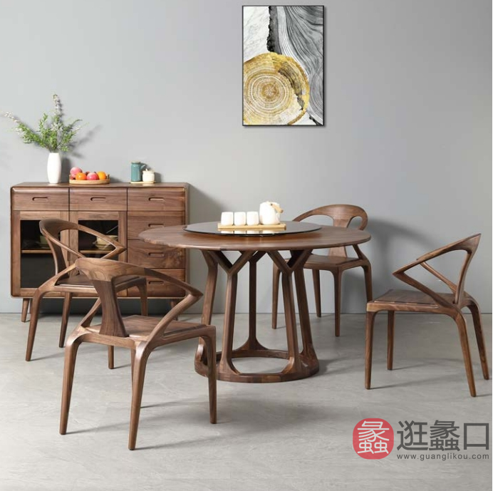进鑫白腊木套房家具餐厅北欧餐桌椅30