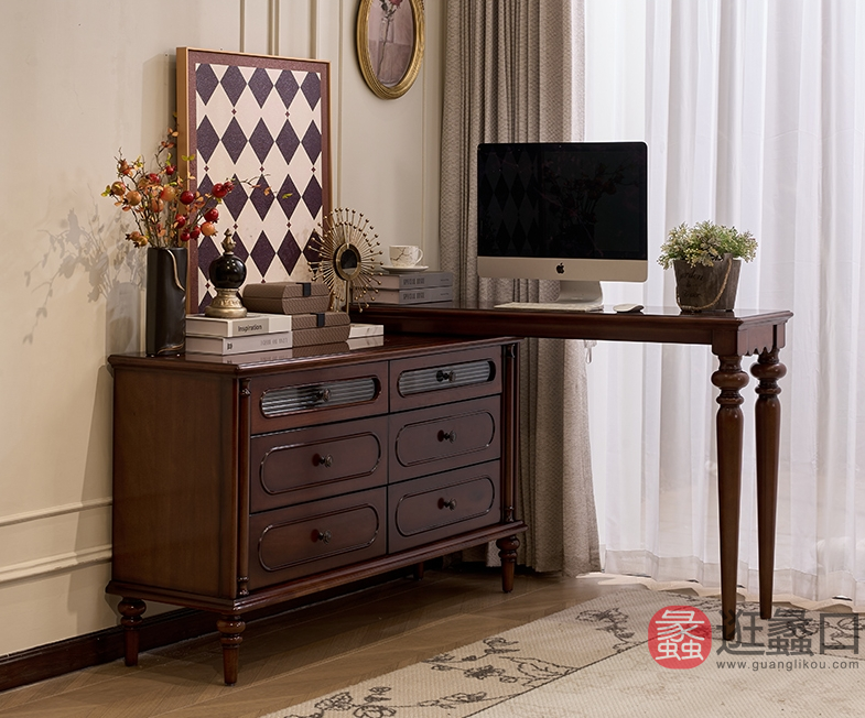 慕家时光书房美式书桌椅28