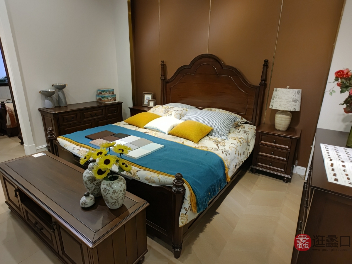 蠡口家具城木利美式家具（北美66号）卧室美式床5