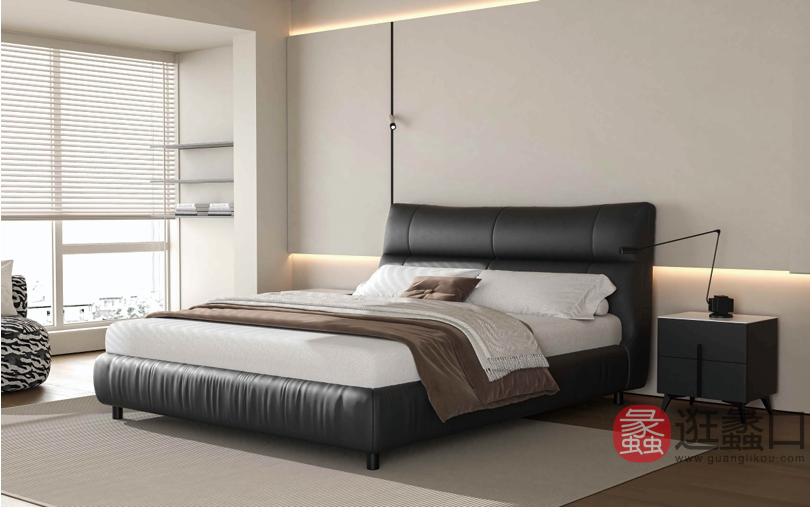 蠡口家具城库琪家具卧室意式极简床20