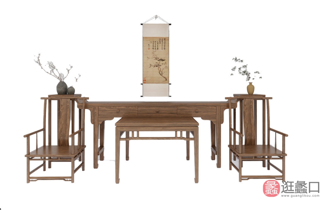 北京企典宋式美学家具客厅新中式中堂8