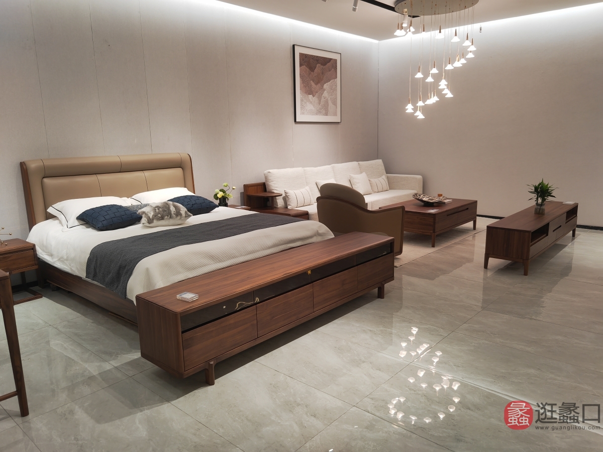 恒岳家具卧室实木中式床9