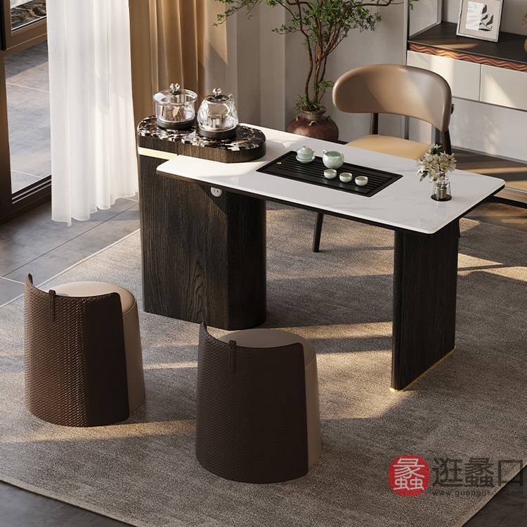 华羽优梵茶空间家具茶室意式极简茶室家具17