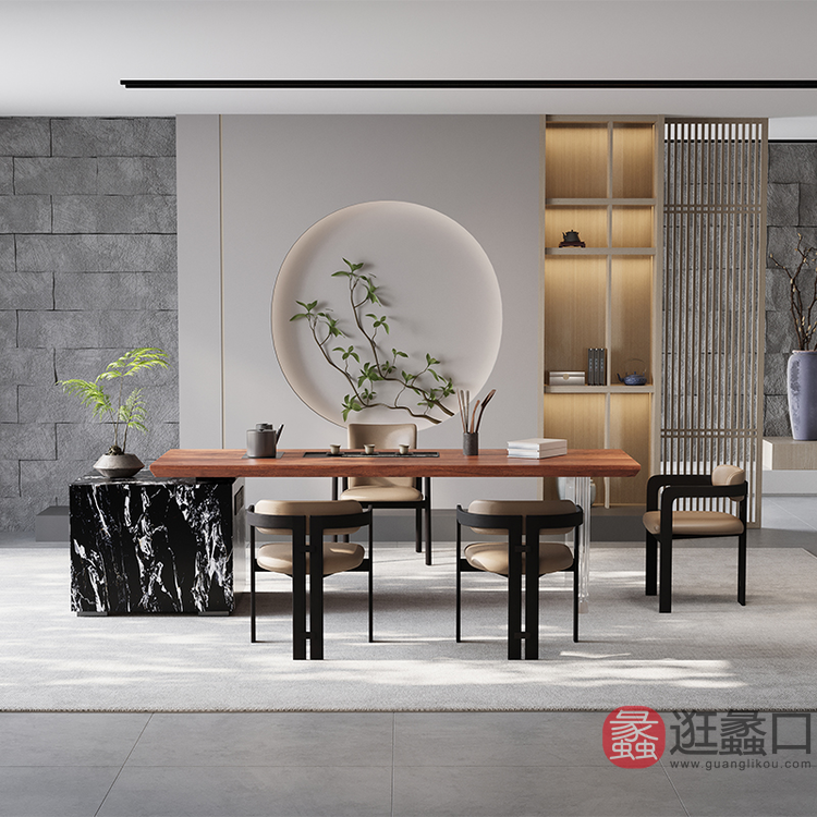 华羽优梵茶空间家具茶室新中式茶室家具22