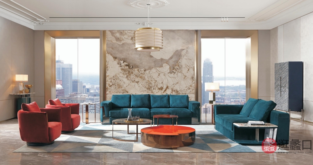 欣尚名居生活体验馆客厅轻奢沙发1