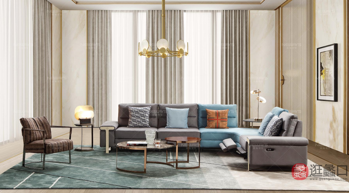 欣尚名居生活体验馆客厅轻奢沙发31