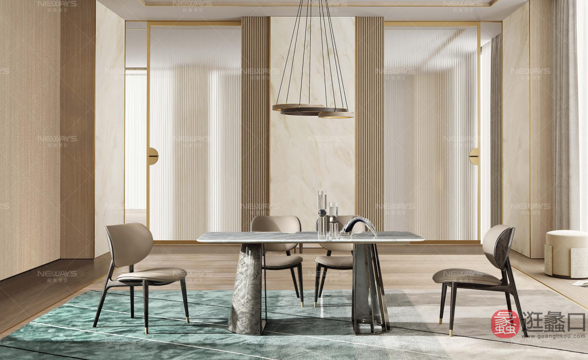 欣尚名居生活体验馆餐厅轻奢餐桌椅74