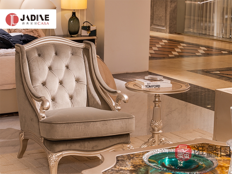 蠡口家具城爵典家居·H&T轻奢时尚美式（美式）客厅美式休闲椅2