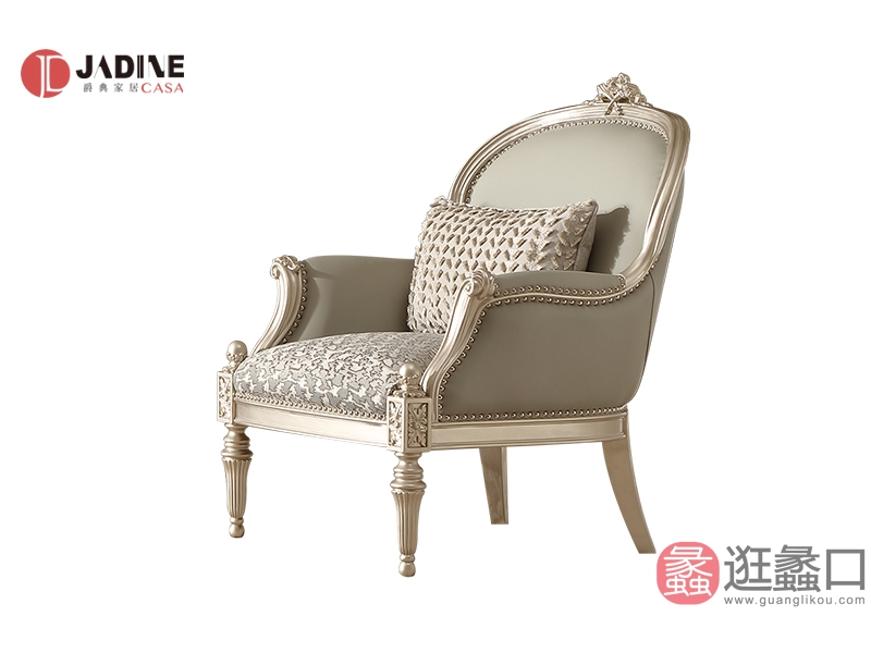蠡口家具城爵典家居·H&T轻奢时尚美式（美式）客厅美式休闲椅3