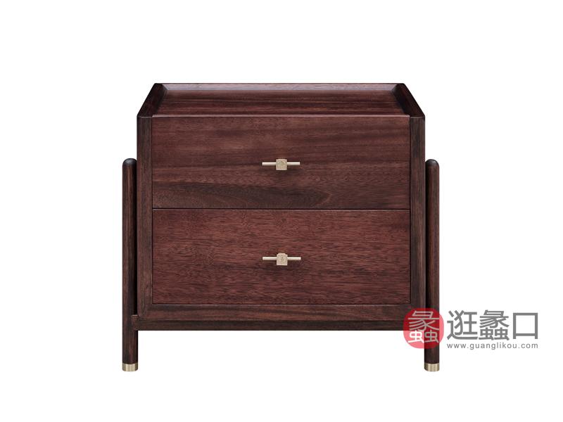 漾木家具工厂直营店卧室床头柜乌丝檀木06601353床头柜
