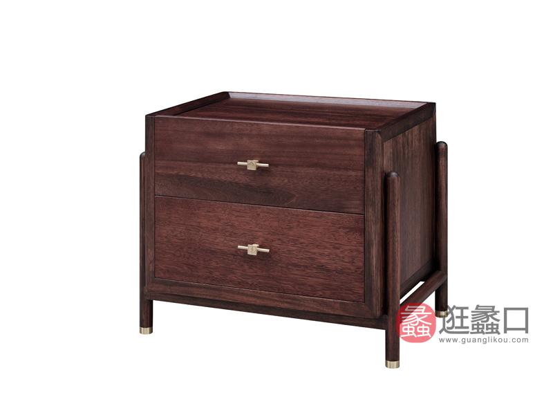 漾木家具工厂直营店卧室床头柜乌丝檀木06601353床头柜