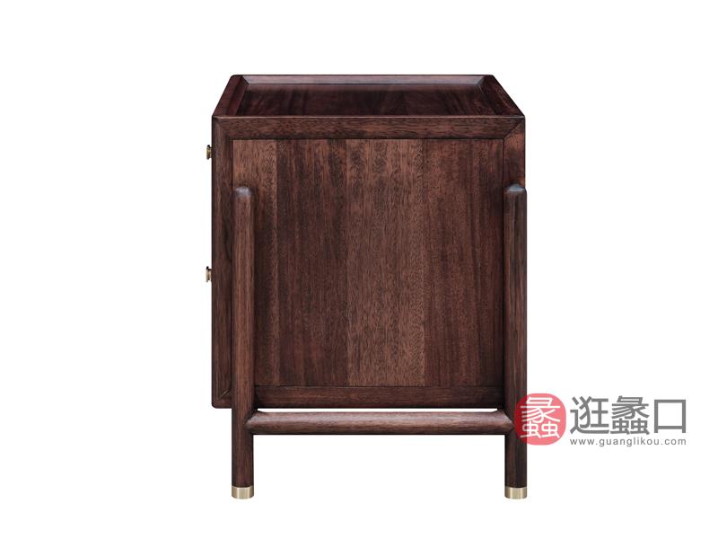 漾木家具工厂直营店卧室床头柜乌丝檀木06601353床头柜