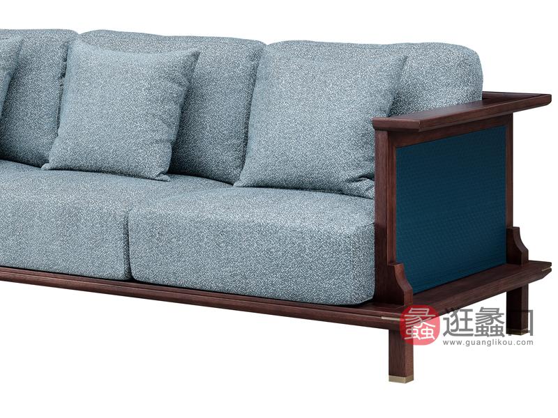 漾木家具工厂直营店客厅沙发乌丝檀木+头层皮0660138-3三人沙发​