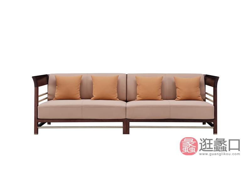 漾木家具工厂直营店客厅沙发乌丝檀木+头层皮0660142-4 沙发